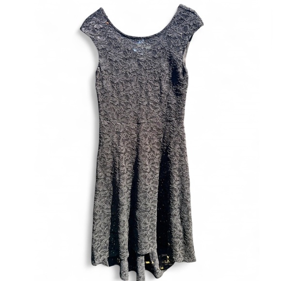 Connected Apparel Womens Sequins Black Lace Romantic Fit and Flare Dress 10 - Picture 1 of 13